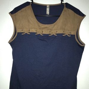 Blue short sleeve blouse